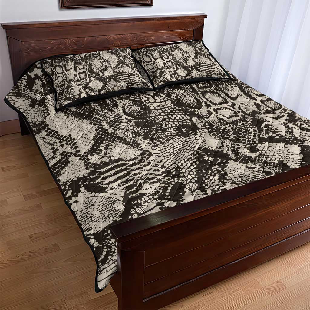 African Wild Animal Skins Quilt Bed Set Snake and Crocodile Mix Skin - African Pride