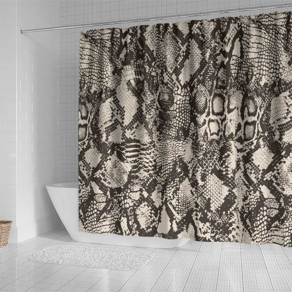 African Wild Animal Skins Shower Curtain Snake and Crocodile Mix Skin - African Pride