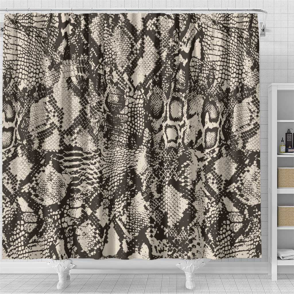 African Wild Animal Skins Shower Curtain Snake and Crocodile Mix Skin - African Pride