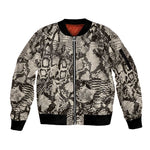 African Wild Animal Skins Sleeve Zip Bomber Jacket Snake and Crocodile Mix Skin - African Pride