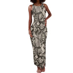 African Wild Animal Skins Tank Maxi Dress Snake and Crocodile Mix Skin - African Pride