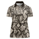 African Wild Animal Skins Women Polo Shirt Snake and Crocodile Mix Skin - African Pride