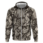 African Wild Animal Skins Zip Hoodie Snake and Crocodile Mix Skin - African Pride