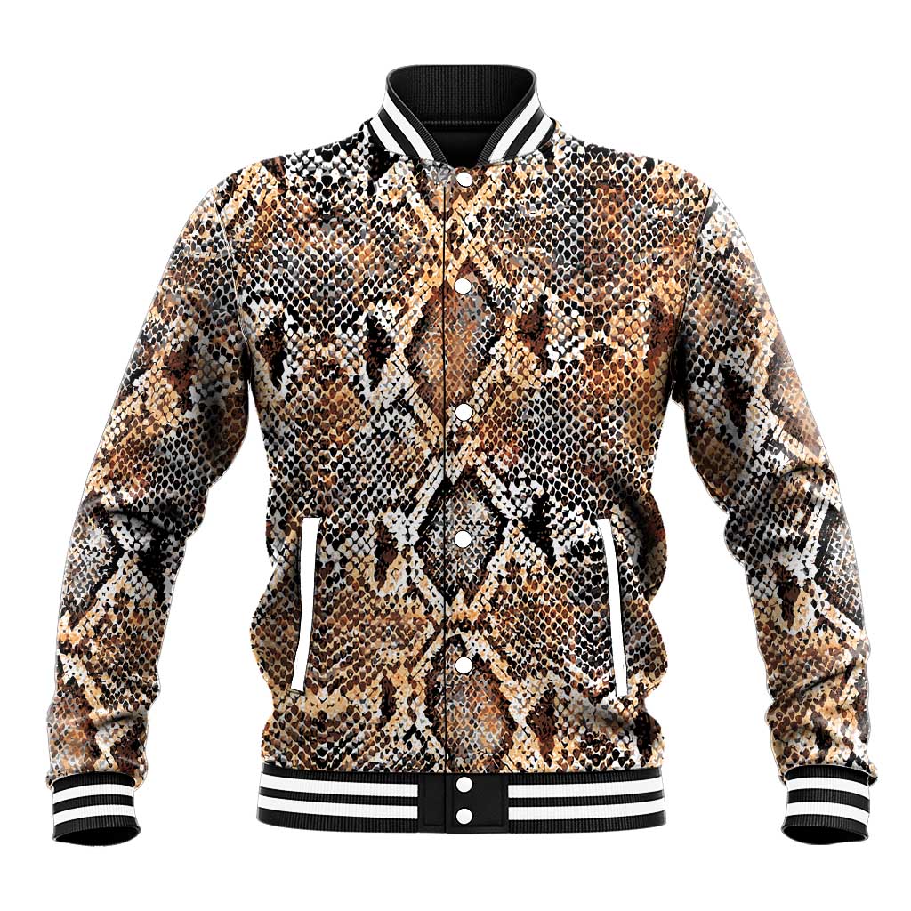 African Wild Animal Skins Baseball Jacket Vintage Snake Skin Pattern - African Pride