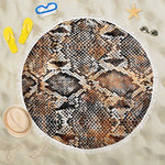 African Wild Animal Skins Beach Blanket Vintage Snake Skin Pattern - African Pride