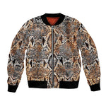 African Wild Animal Skins Bomber Jacket Vintage Snake Skin Pattern - African Pride