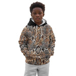 African Wild Animal Skins Kid Hoodie Vintage Snake Skin Pattern - African Pride