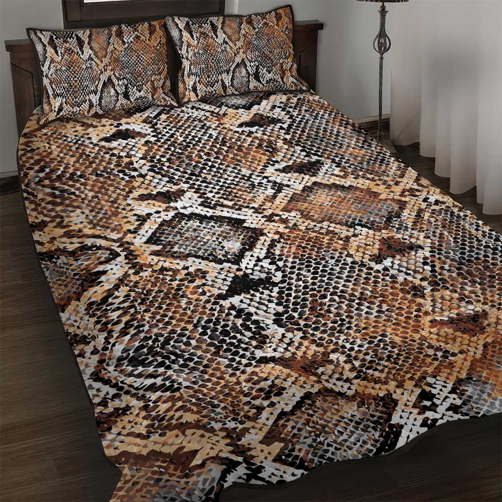 African Wild Animal Skins Quilt Bed Set Vintage Snake Skin Pattern - African Pride