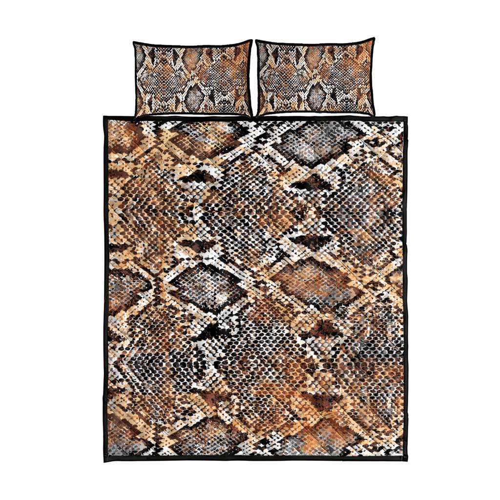 African Wild Animal Skins Quilt Bed Set Vintage Snake Skin Pattern - African Pride
