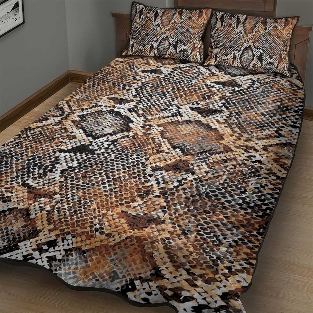 African Wild Animal Skins Quilt Bed Set Vintage Snake Skin Pattern - African Pride