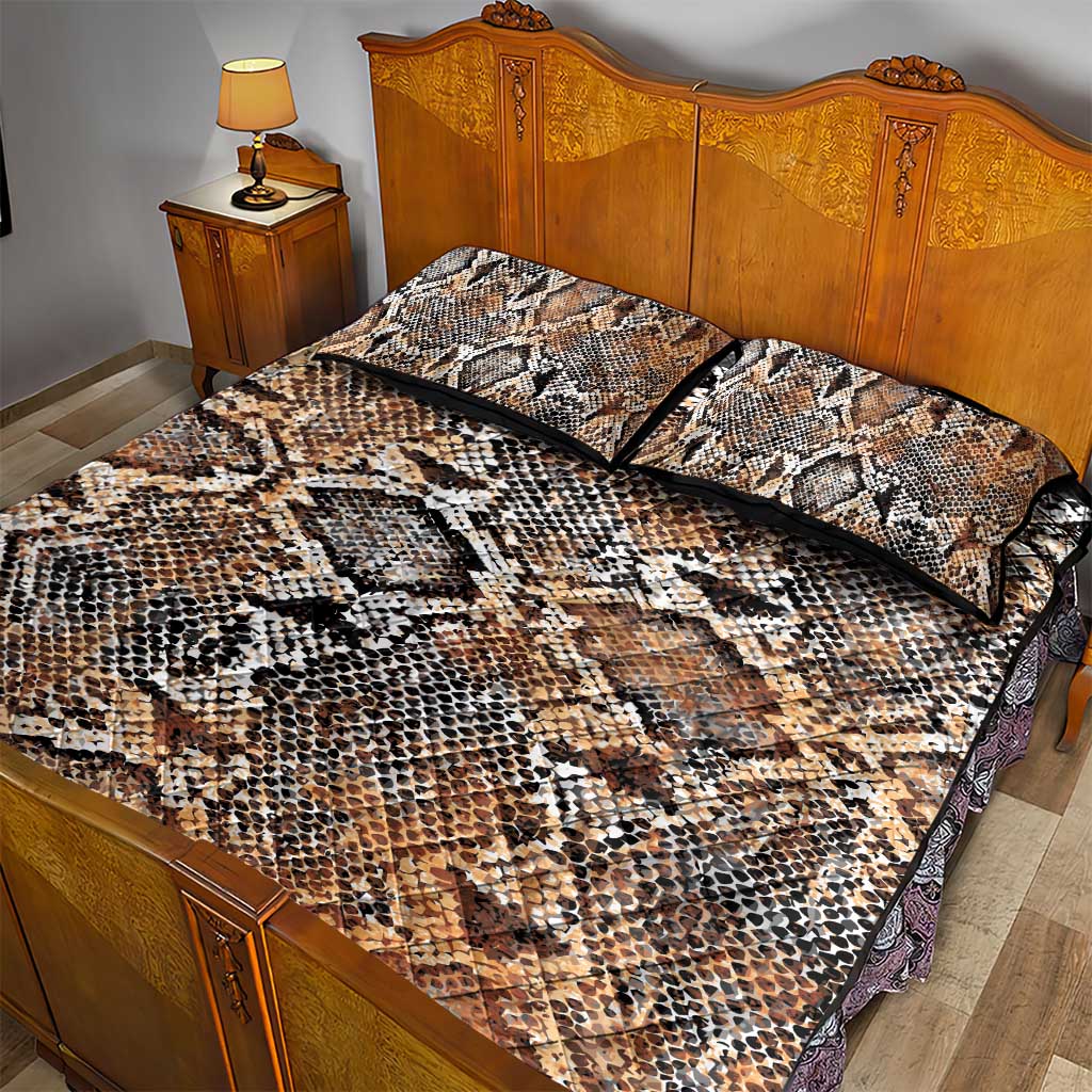 African Wild Animal Skins Quilt Bed Set Vintage Snake Skin Pattern - African Pride