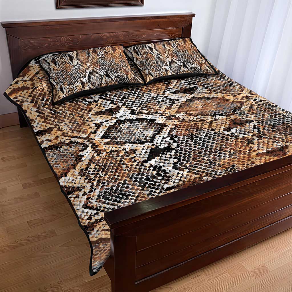 African Wild Animal Skins Quilt Bed Set Vintage Snake Skin Pattern - African Pride