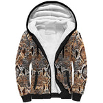 African Wild Animal Skins Sherpa Hoodie Vintage Snake Skin Pattern - African Pride