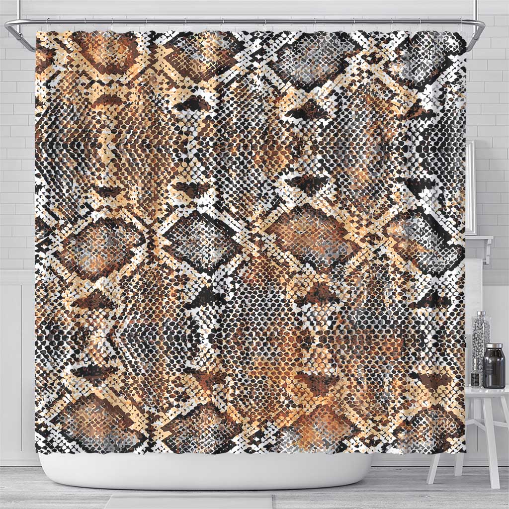 African Wild Animal Skins Shower Curtain Vintage Snake Skin Pattern - African Pride