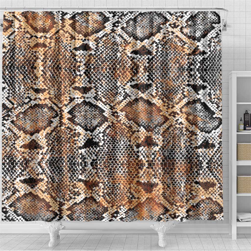 African Wild Animal Skins Shower Curtain Vintage Snake Skin Pattern - African Pride