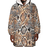 African Wild Animal Skins Wearable Blanket Hoodie Vintage Snake Skin Pattern - African Pride