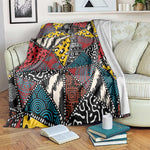 African Wild Animal Skins Blanket Triangles Pattern Afro Pattern Style - African Pride
