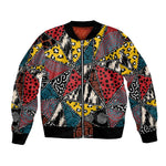 African Wild Animal Skins Bomber Jacket Triangles Pattern Afro Pattern Style - African Pride
