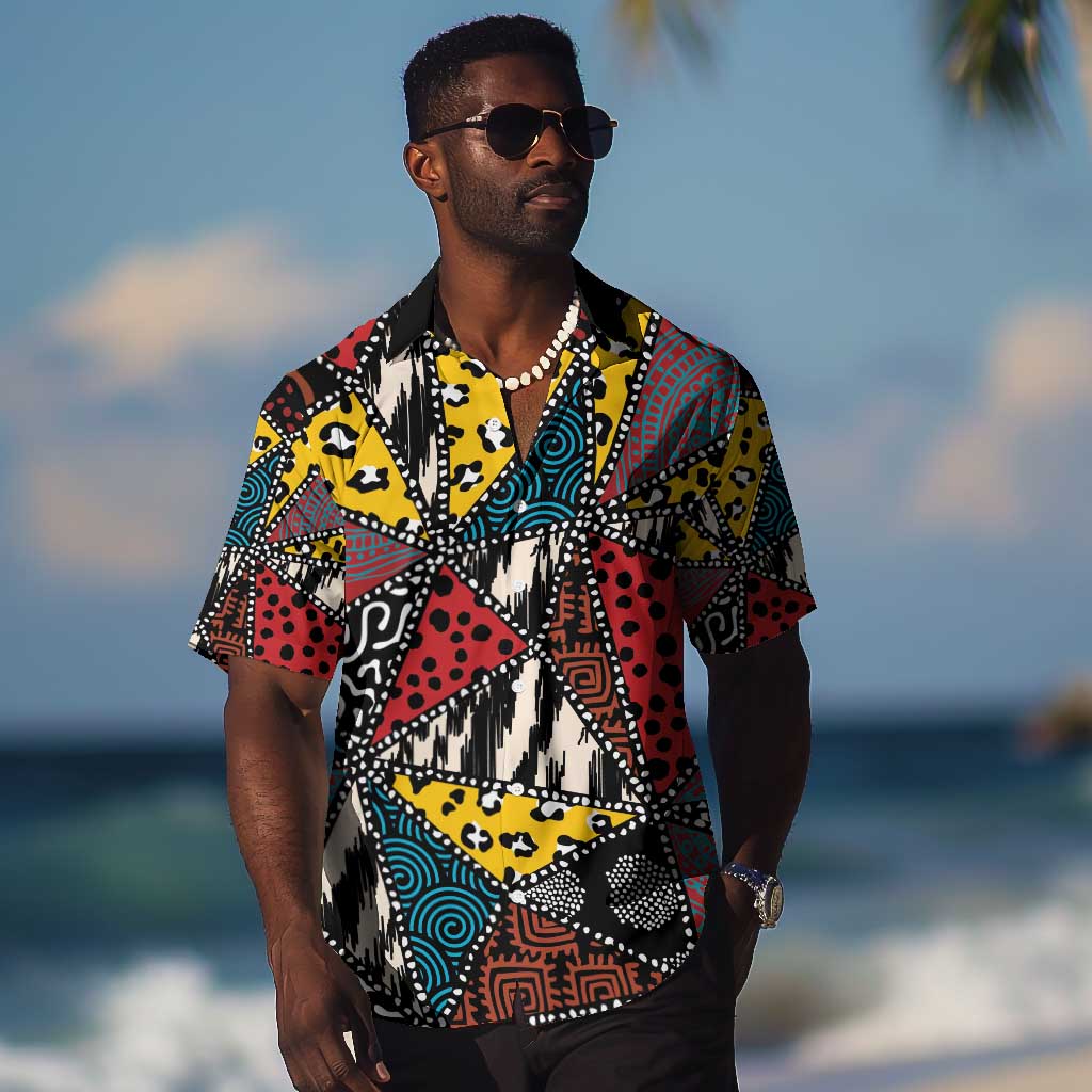 African Wild Animal Skins Hawaiian Shirt Triangles Pattern Afro Pattern Style - African Pride