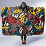 African Wild Animal Skins Hooded Blanket Triangles Pattern Afro Pattern Style - African Pride