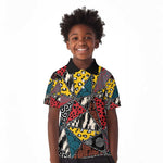 African Wild Animal Skins Kid Polo Shirt Triangles Pattern Afro Pattern Style - African Pride