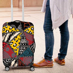 African Wild Animal Skins Luggage Cover Triangles Pattern Afro Pattern Style - African Pride