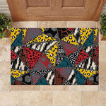 African Wild Animal Skins Rubber Doormat Triangles Pattern Afro Pattern Style - African Pride