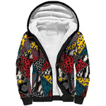 African Wild Animal Skins Sherpa Hoodie Triangles Pattern Afro Pattern Style - African Pride
