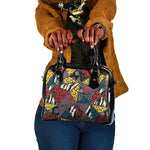 African Wild Animal Skins Shoulder Handbag Triangles Pattern Afro Pattern Style - African Pride