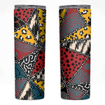 African Wild Animal Skins Skinny Tumbler Triangles Pattern Afro Pattern Style - African Pride