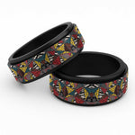African Wild Animal Skins Spinner Ring Triangles Pattern Afro Pattern Style - African Pride