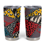 African Wild Animal Skins Tumbler Cup Triangles Pattern Afro Pattern Style - African Pride