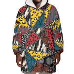 African Wild Animal Skins Wearable Blanket Hoodie Triangles Pattern Afro Pattern Style - African Pride