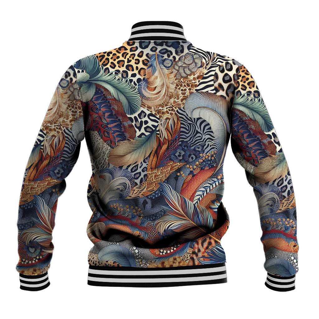 African Wild Animal Skins Baseball Jacket Unique Leopard Zebra And Snake Patterns - African Pride