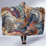 African Wild Animal Skins Hooded Blanket Unique Leopard Zebra And Snake Patterns - African Pride