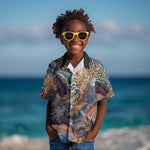 African Wild Animal Skins Kid Hawaiian Shirt Unique Leopard Zebra And Snake Patterns - African Pride