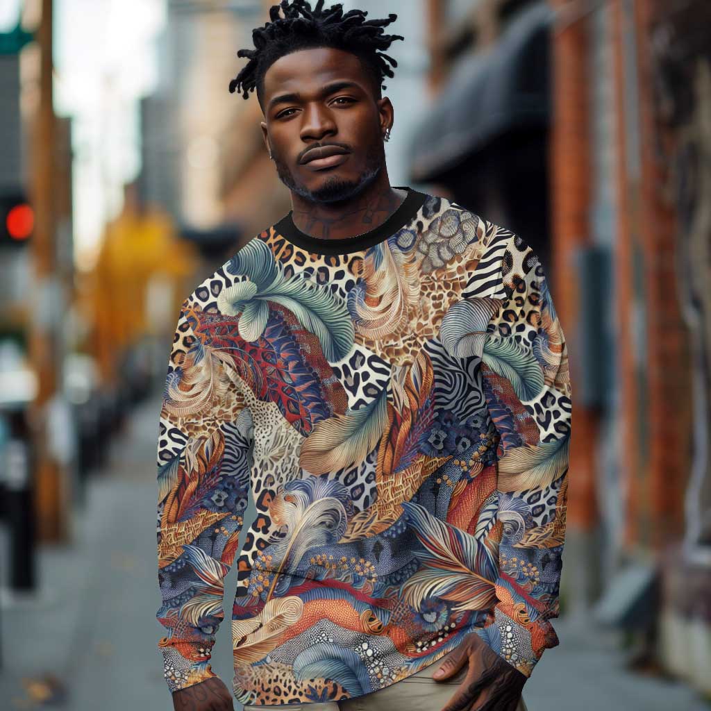 African Wild Animal Skins Long Sleeve Shirt Unique Leopard Zebra And Snake Patterns - African Pride