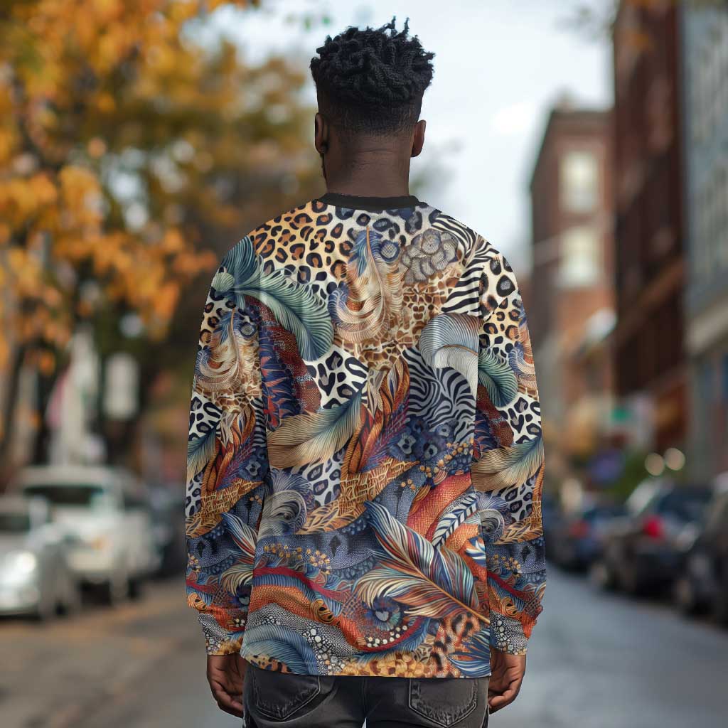 African Wild Animal Skins Long Sleeve Shirt Unique Leopard Zebra And Snake Patterns - African Pride