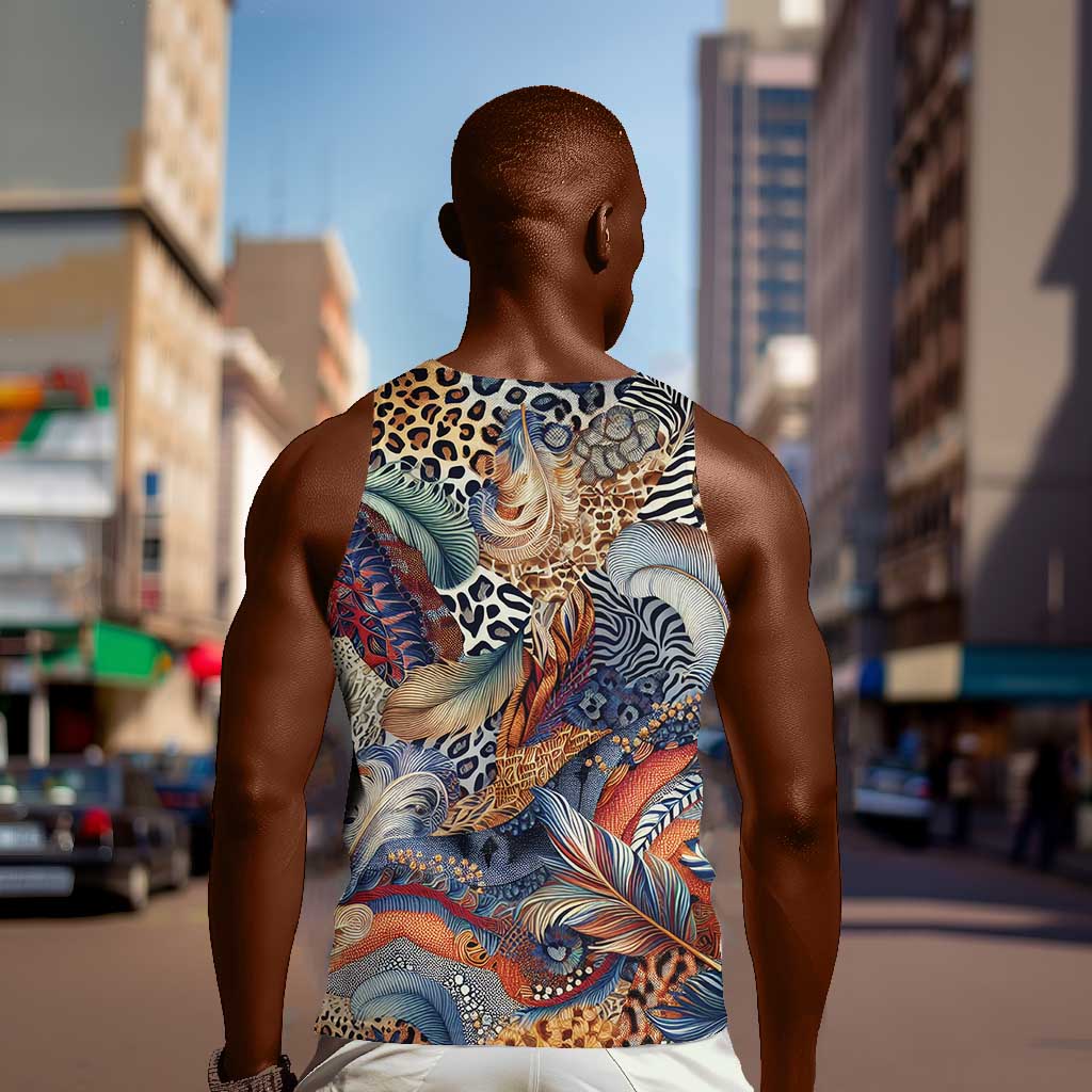 African Wild Animal Skins Men Tank Top Unique Leopard Zebra And Snake Patterns - African Pride