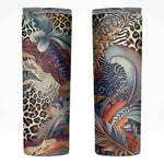 African Wild Animal Skins Skinny Tumbler Unique Leopard Zebra And Snake Patterns - African Pride