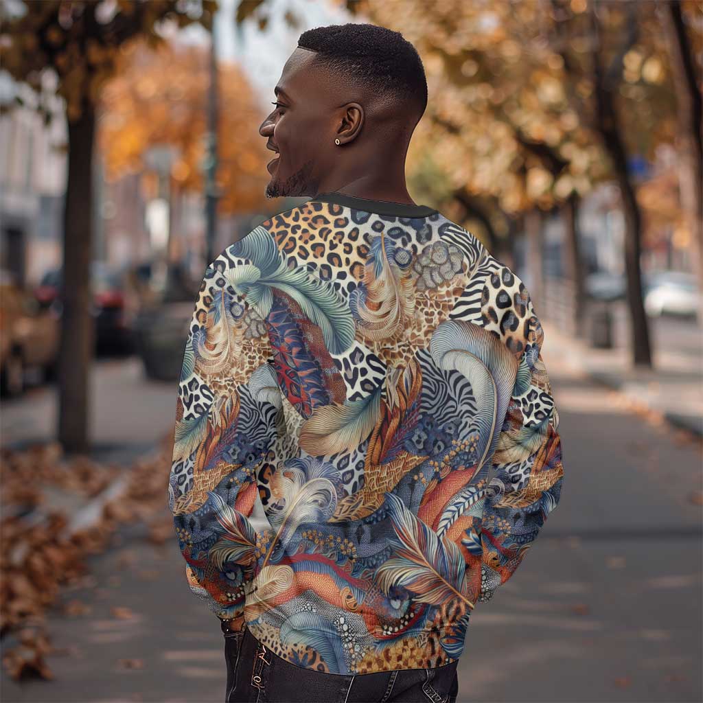 African Wild Animal Skins Sweatshirt Unique Leopard Zebra And Snake Patterns - African Pride