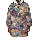 African Wild Animal Skins Wearable Blanket Hoodie Unique Leopard Zebra And Snake Patterns - African Pride
