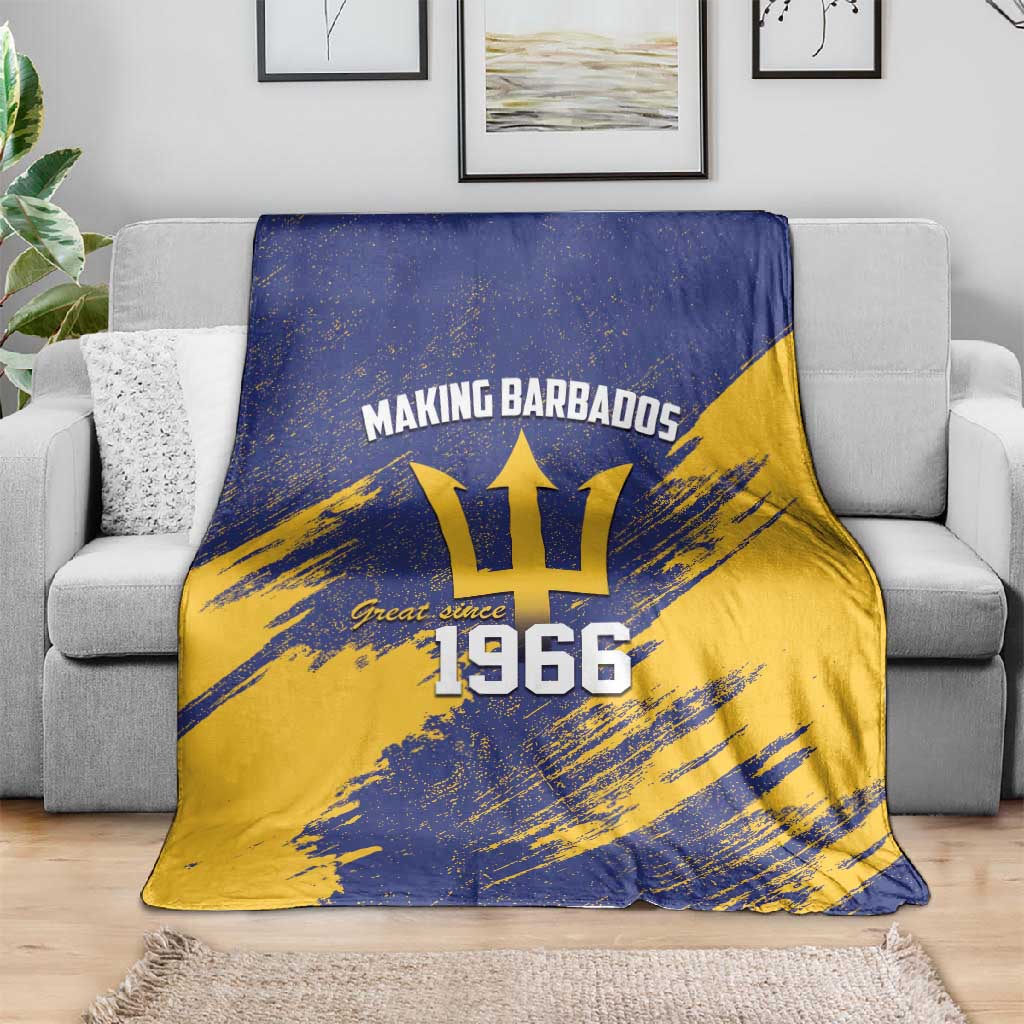 Black Barbadians Pride Est 1966 Blanket - African Pride
