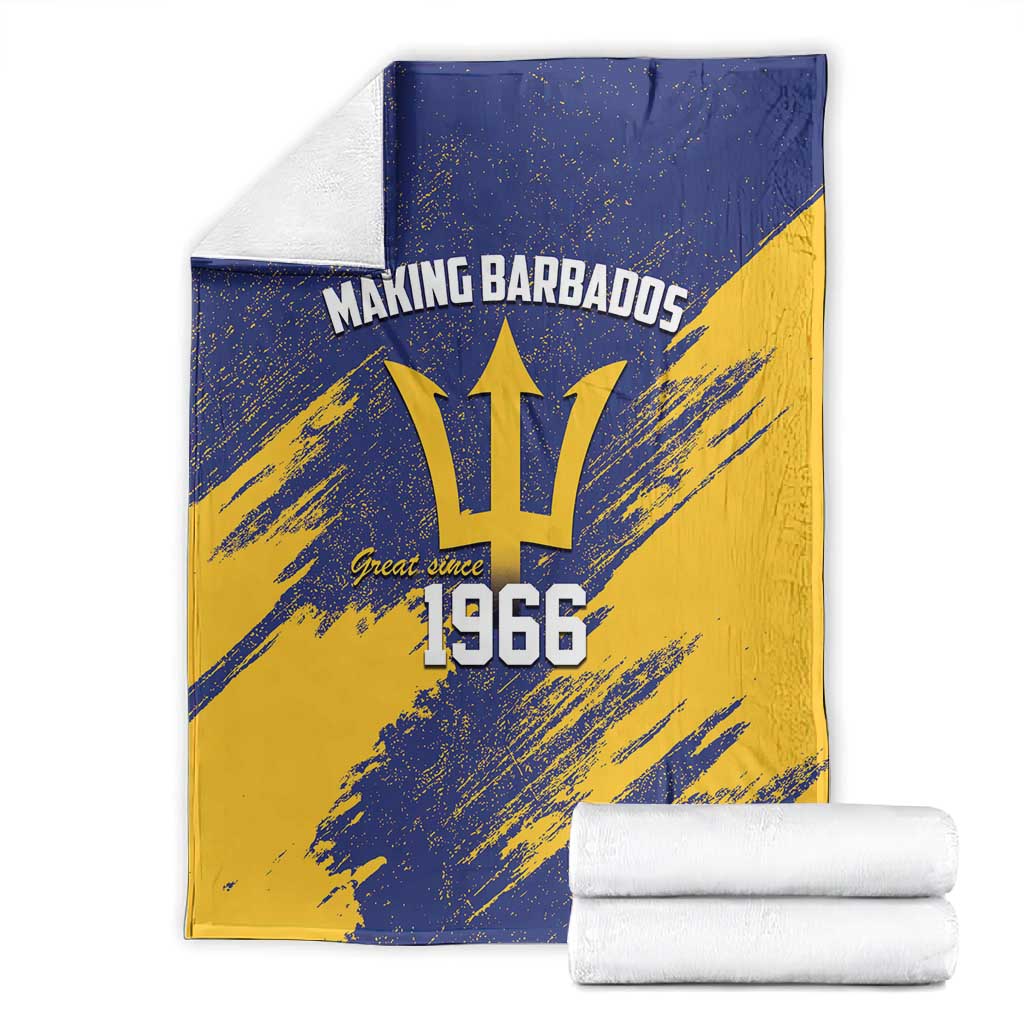 Black Barbadians Pride Est 1966 Blanket - African Pride