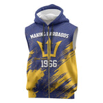Black Barbadians Pride Est 1966 Sleeveless Zip Hoodie - African Pride