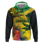Personalized Black Jamaicans Crocodile Hoodie Tropical Flowers Grunge Flag - African Pride