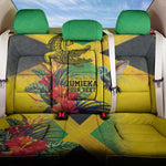 Personalized Black Jamaicans Crocodile Hummingbird Back Car Seat Cover Tropical Flowers Grunge Flag - African Pride