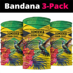 Personalized Black Jamaicans Hummingbird Neck Gaiter Tropical Flowers Grunge Flag LT9