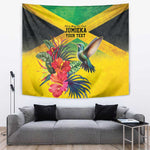 Personalized Black Jamaicans Hummingbird Tapestry Tropical Flowers Grunge Flag - African Pride