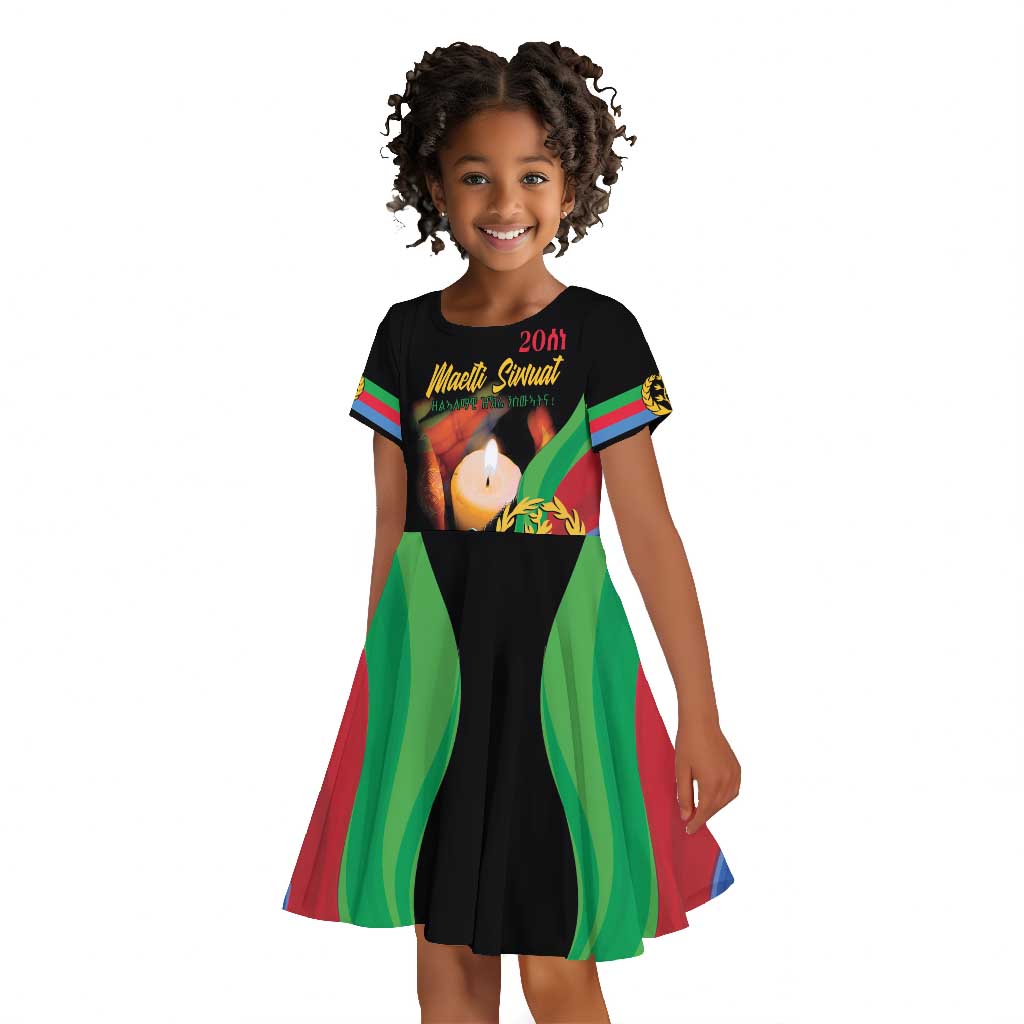 Personalized Afro-Eritrea Maelti Siwuat Kid Short Sleeve Dress Shida Shoes Glory To Our Martyrs Eritrea